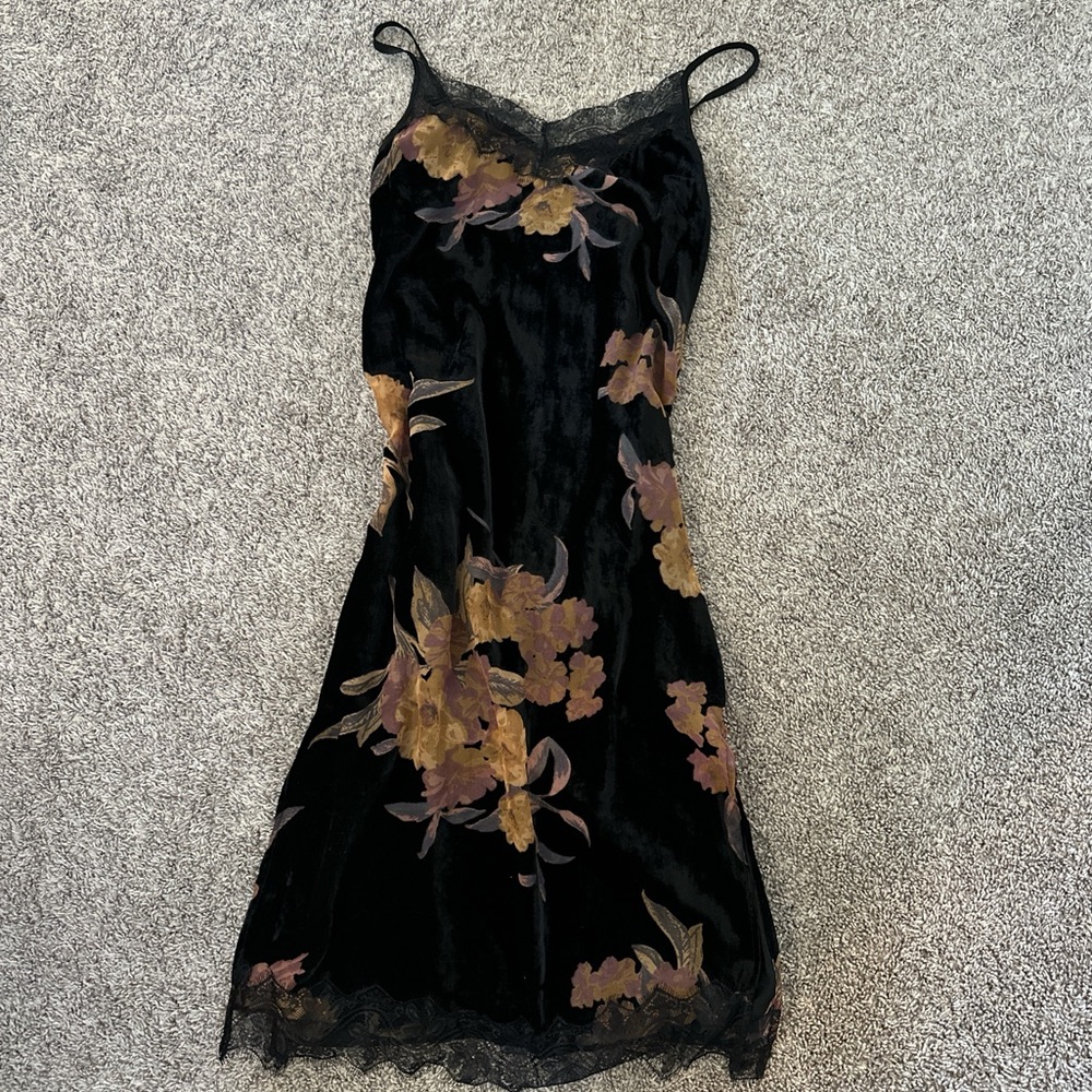 Velvet floral dress